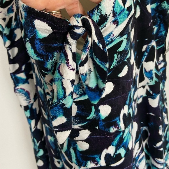 Torrid Super Soft Knit Floral Babydoll Top Plus Size 6X Blue Off Shoulder - Picture 7 of 13